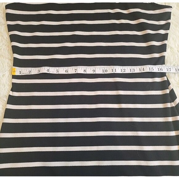 A New Day Womens Black White Striped Sleeveless Tank Dress Large Racerback Beach - Picture 6 of 9
